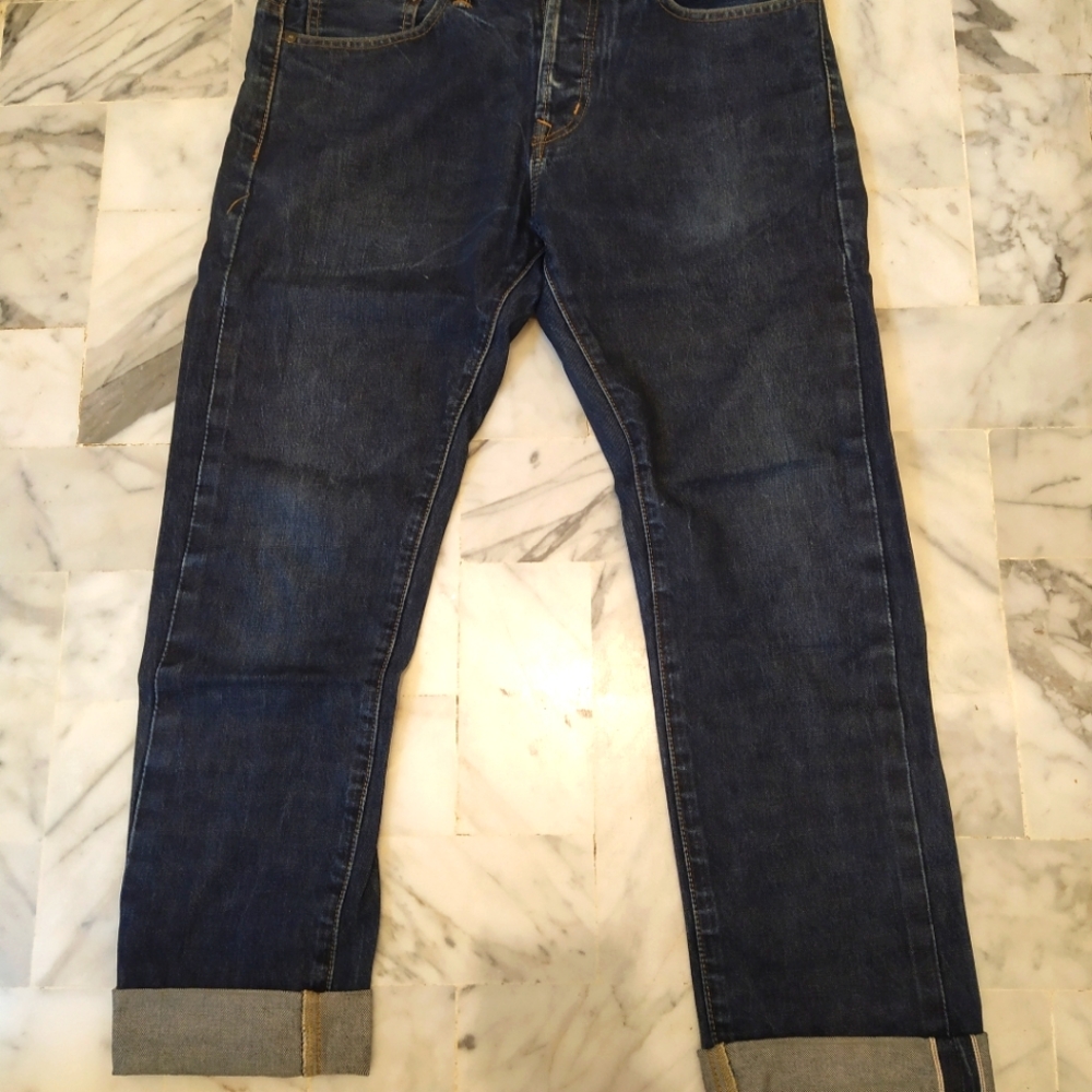 Gap 1969 Selvedge Denim - Indigo Blue, Light Distress (from wear)